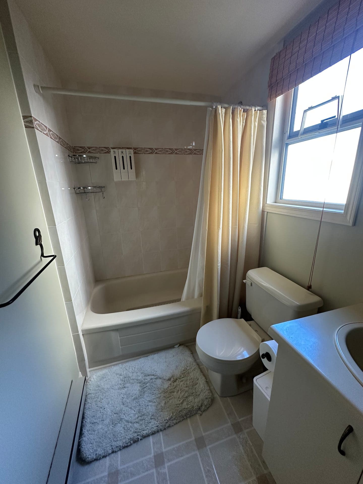 Full bathroom with tub and shower